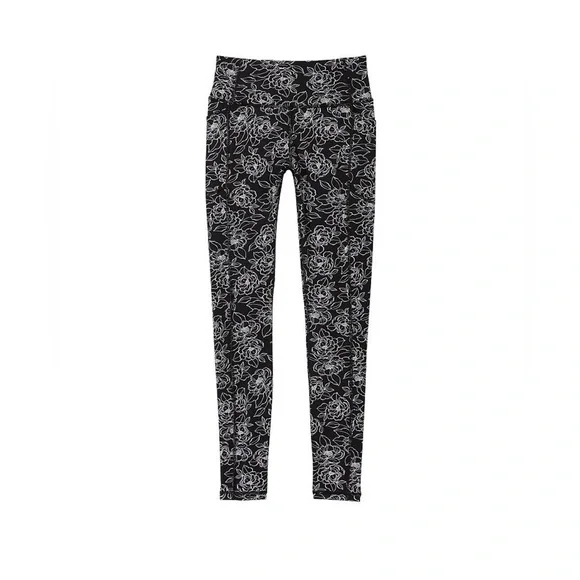 NWT-VICTORIA'S SECRET Essential High-Rise Pckt Leggings- Black & white floral XS - Picture 3 of 6